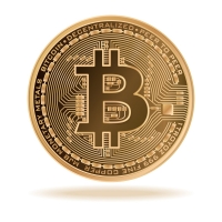 Bitcoin geluksmunt goudkleurig