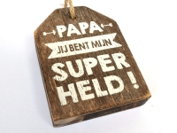 1801 hanger label 9cm papa superheld naturel