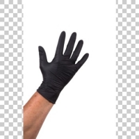 handschoen zwart comfort nitrile poedervrij doos-100st