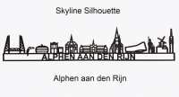 Skyline-silhouette Alphen aan den Rijn v.a. 60cm ZWART-MDF