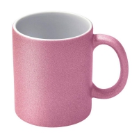 Beker-mok GLITTER LICHT-ROZE en eigen bedrukking