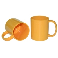 Beker-mok FULL COLOR GEEL met eigen bedrukking