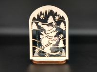 2523 waxinelichthouder incl glas RAAM KERST BLANK BERKEN