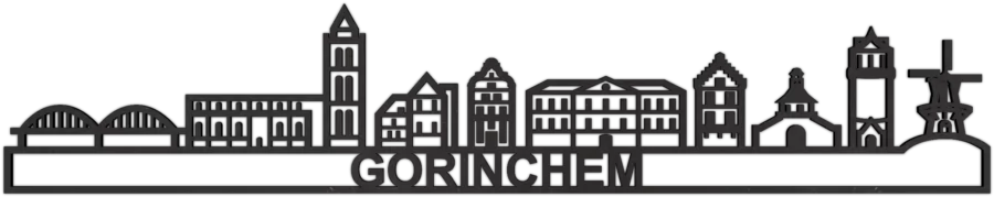 Skyline-silhouette GORINCHEM  v.a. 60cm ZWART MDF