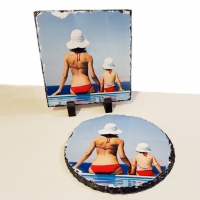 Foto op GRANIET/LEISTEEN ROND van je dierbaarste foto